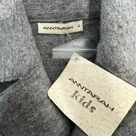AnnTarah Stylish Kids Gray Pea Coat - Picture 3 of 5